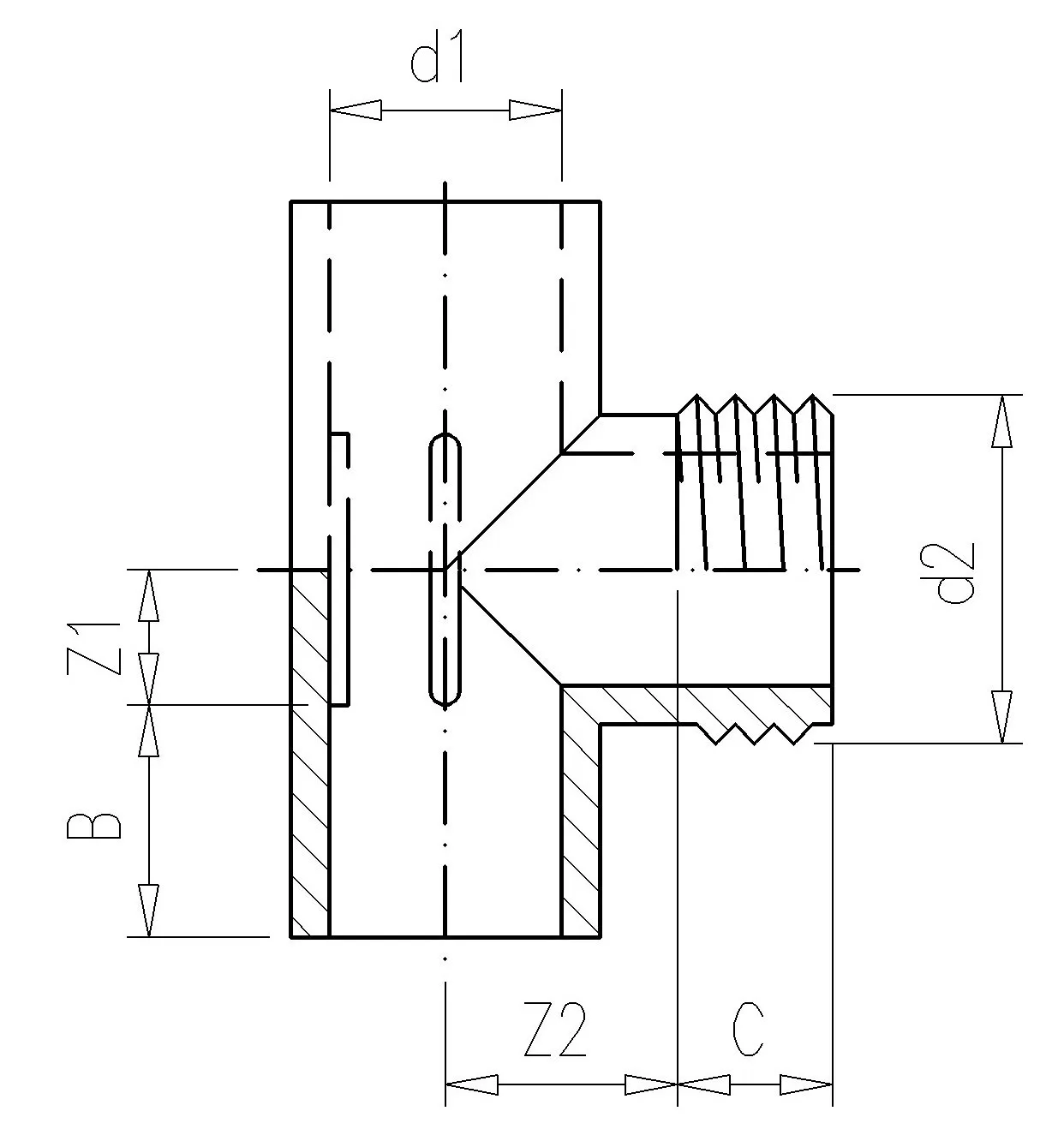 TRÓJNIK PVC 90' KW/GZ/KW